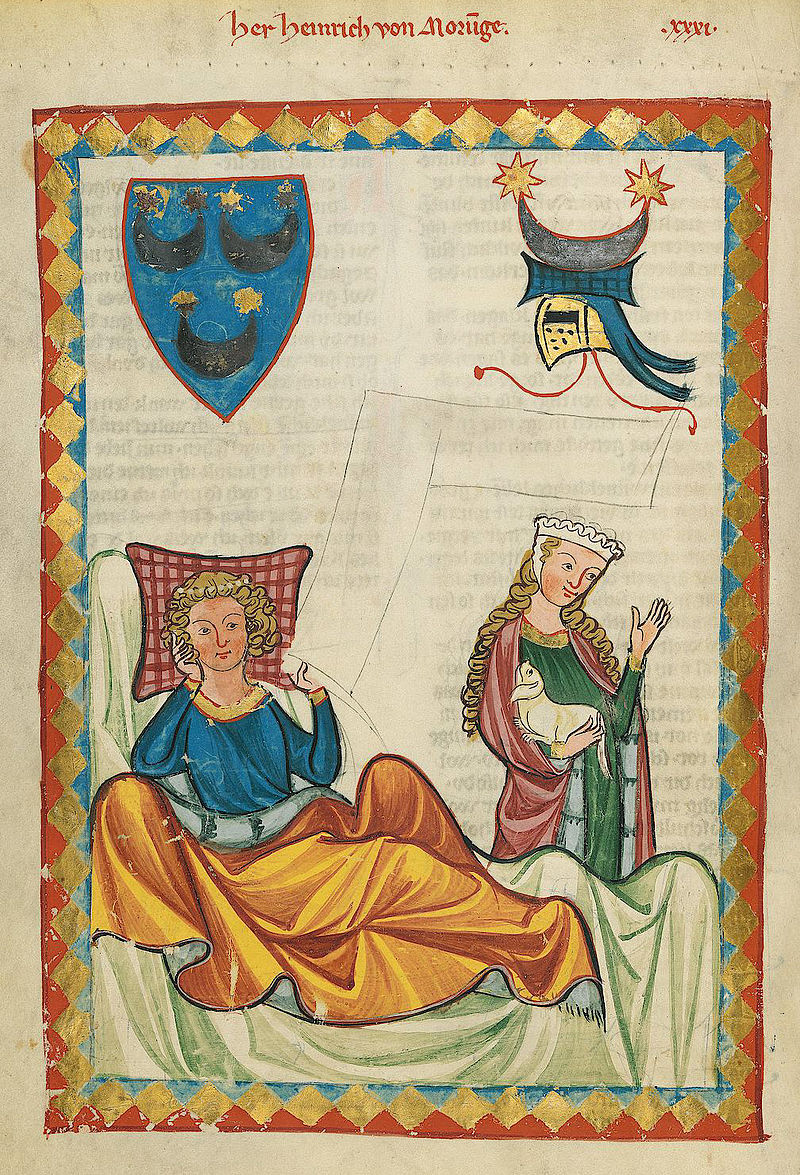 800px Codex Manesse 076v Heinrich von Morungen